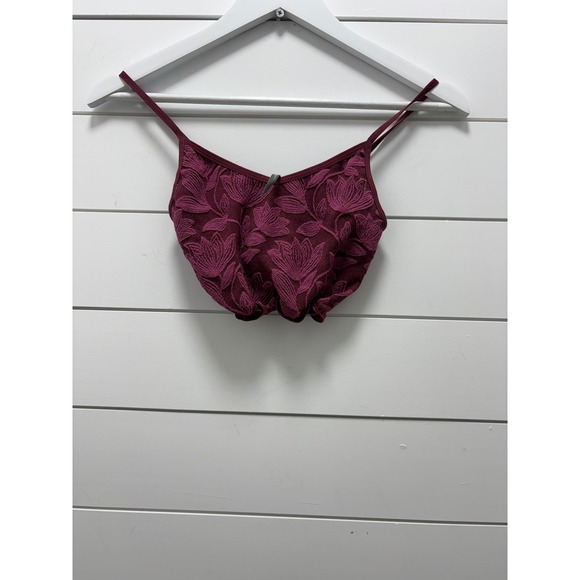 By Anthropologie Other - By Anthropologie Seamless Floral Ruffle-Hem Bralette Size S/M